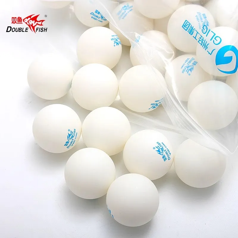 DOUBLEFISH Table Tennis High Molecular Weight Stitched Ball High Rebound Resilient White-25