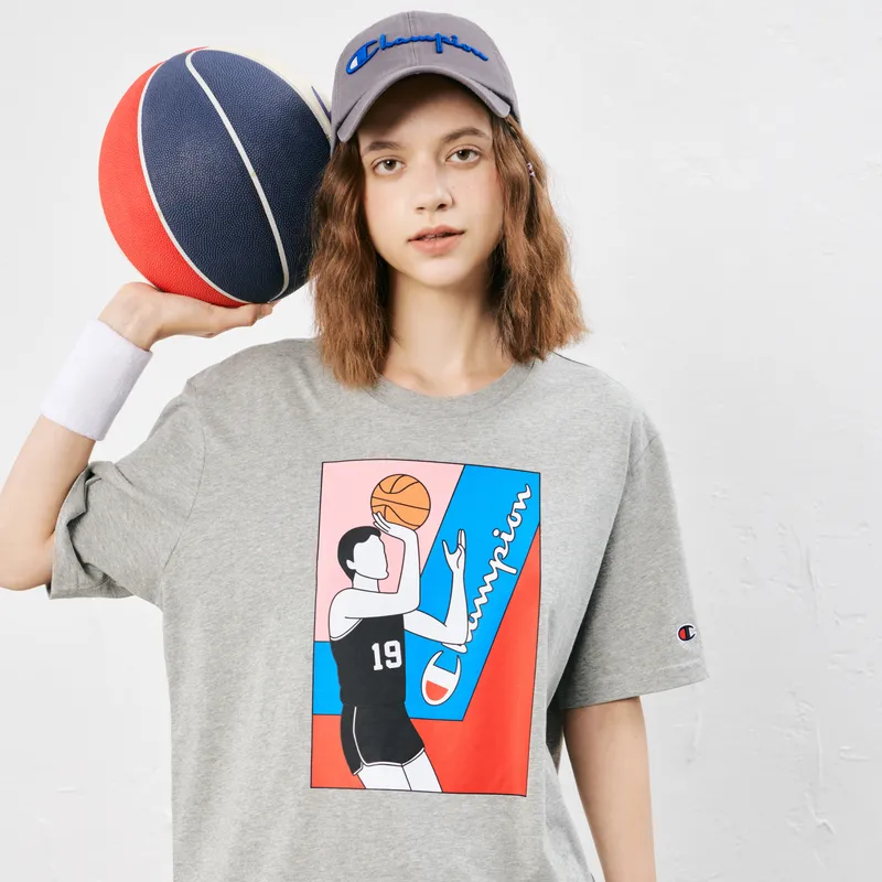 Champion FunnyTee Collection SS22 T Shirt Unisex Light Gray-2