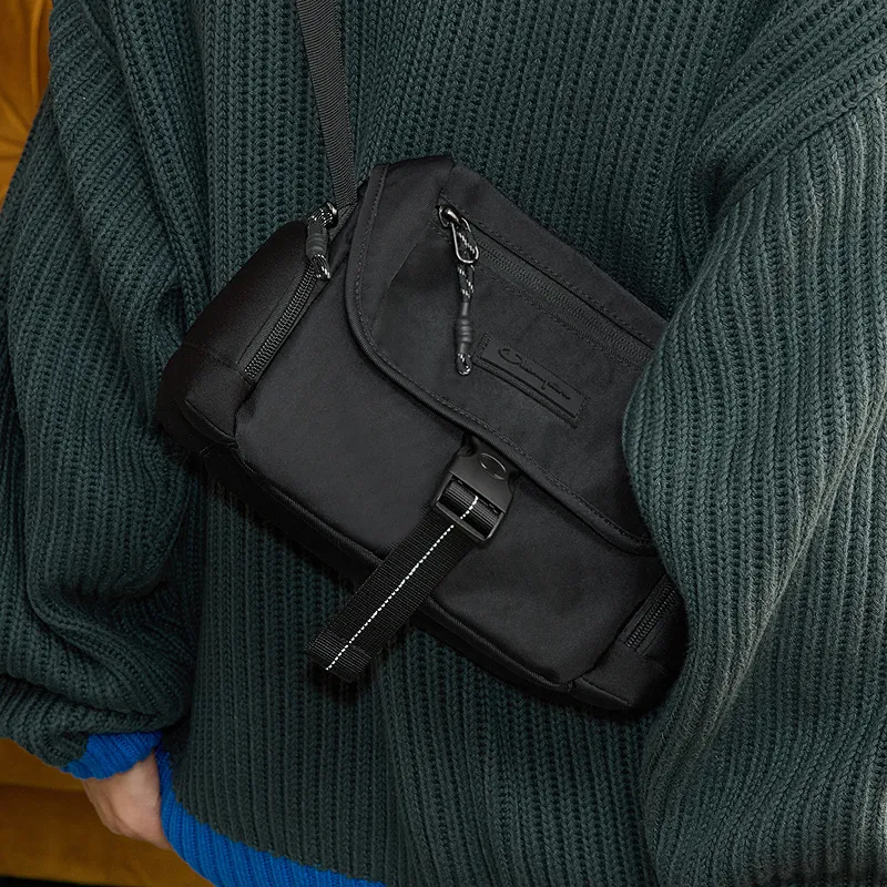 Champion Fabric Crossbody Bag Regular Unisex Khaki/Black-4
