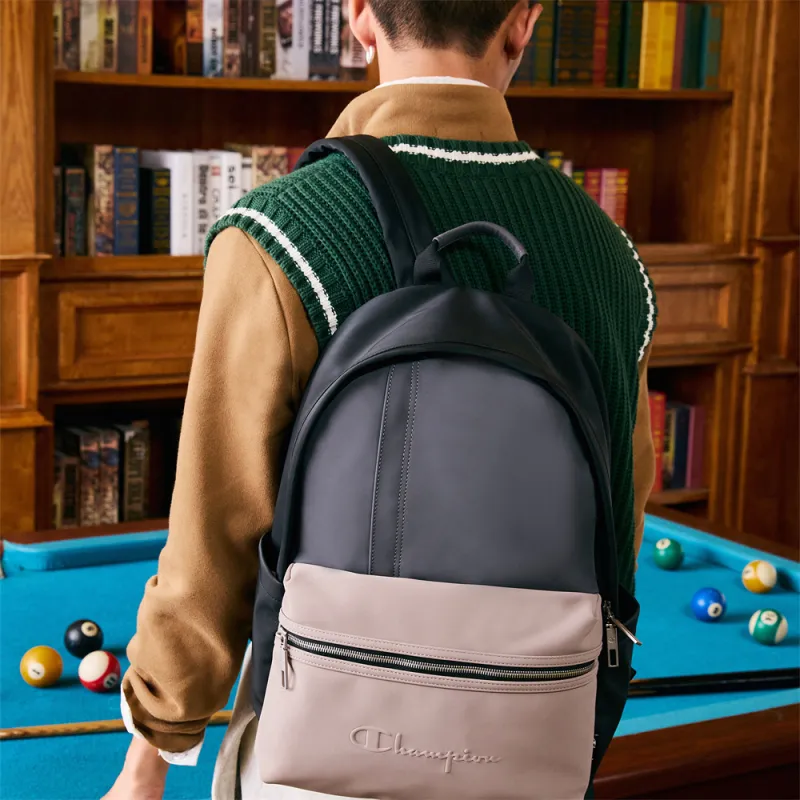 Champion Fabric Backpack Medium Size Unisex Khaki/Black/Black Gray-4