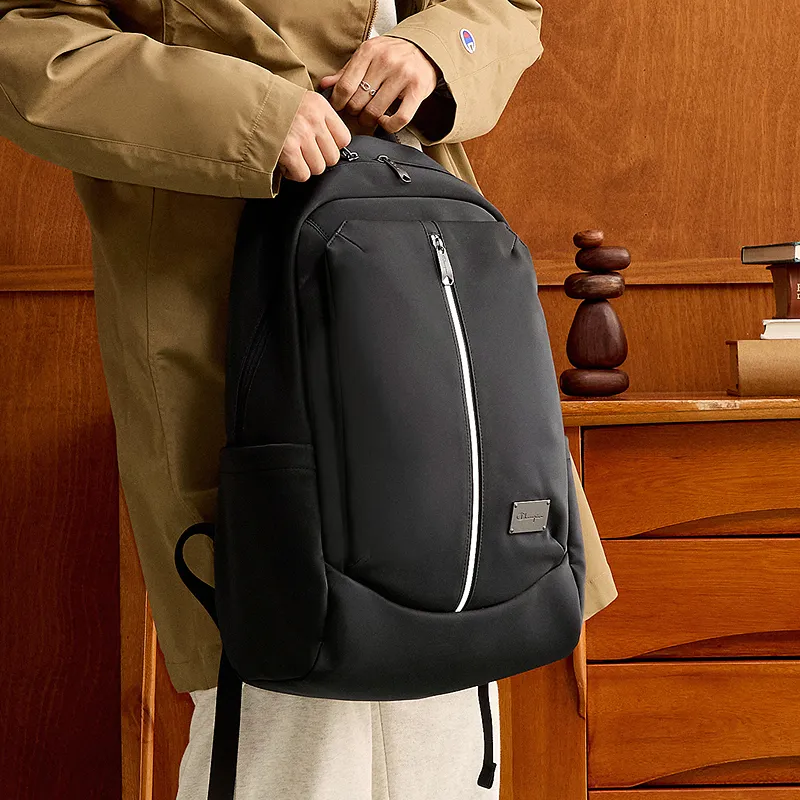 Champion Artificial Leather Backpack Regular Unisex Black/Midnight Blue & Black-4