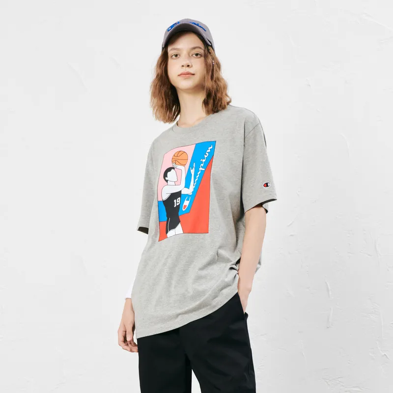 Champion FunnyTee Collection SS22 T Shirt Unisex Light Gray-4