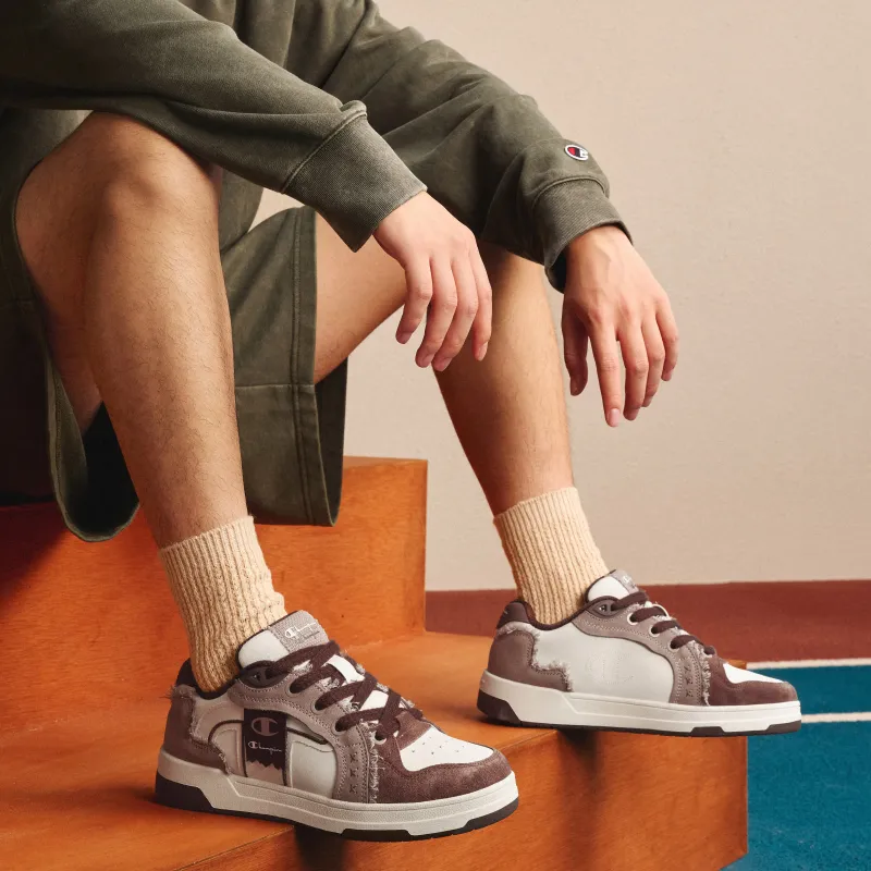 Champion Ribbon Shoes Balance Low Top Skateboard Shoes Unisex Velvet Brown/Milk White-7