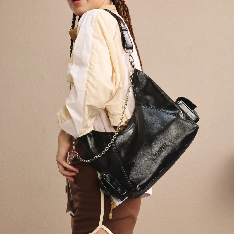 Champion Fabric Shoulder Bag Unisex Medium Blue Denim/Black/Black Gray/Silver White-20