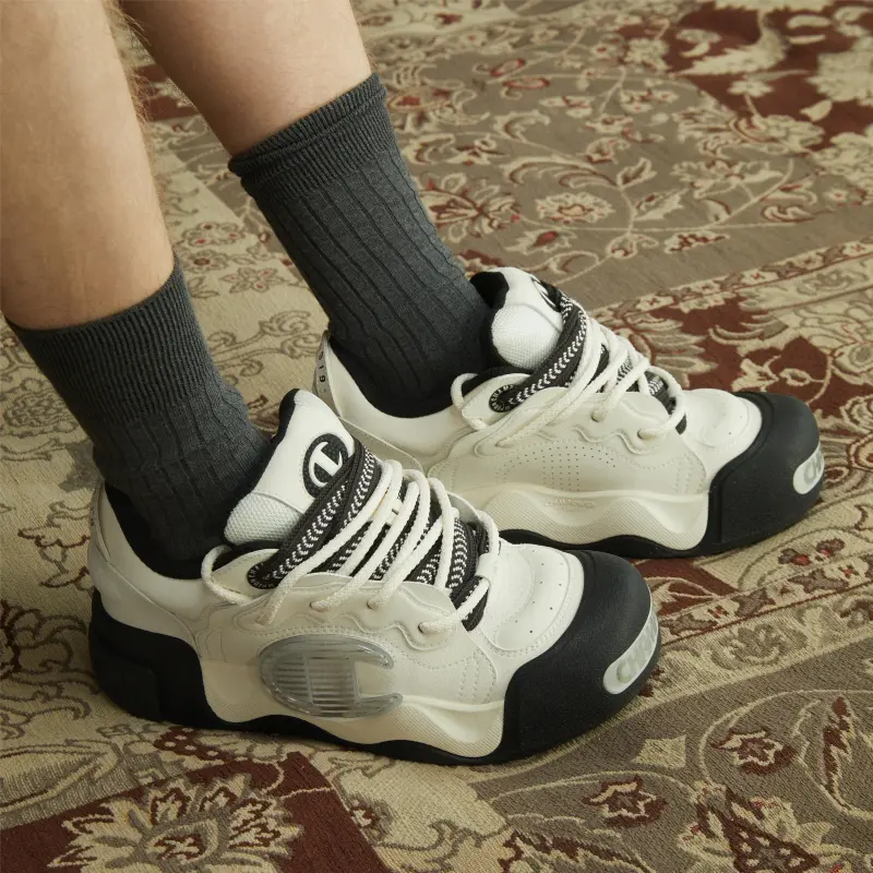 Champion Low Top Skateboard Shoes Women's Black White-5