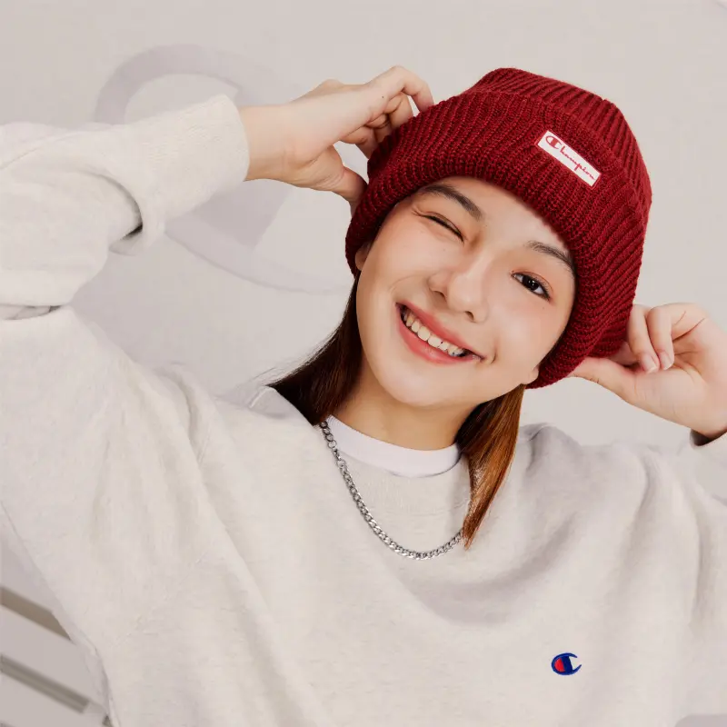 Champion Acrylic Beanies Unisex New Year Red-14