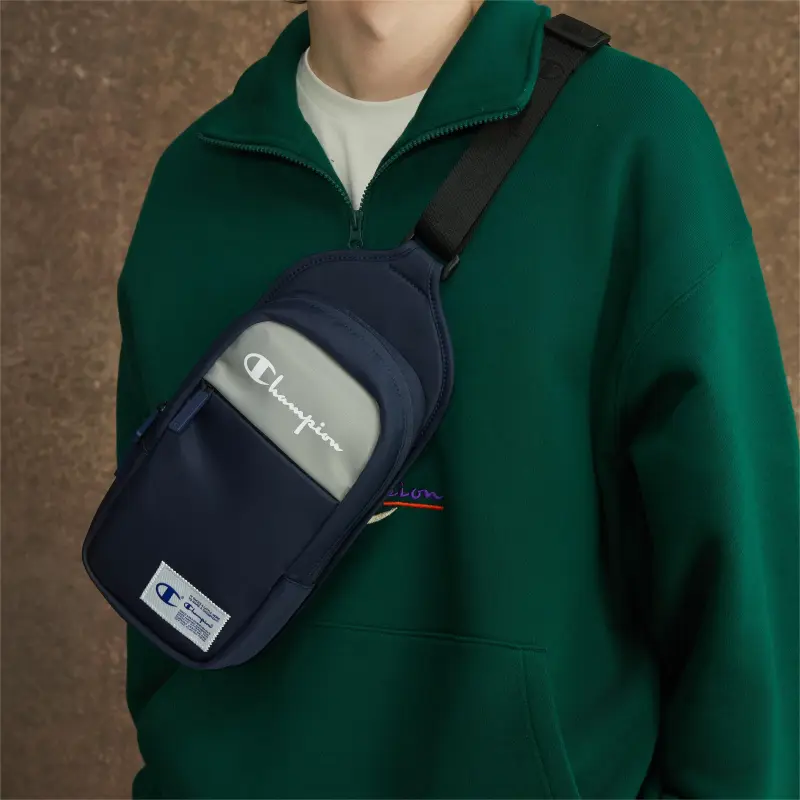 Champion Fabric Sling Bag Unisex Khaki/Dark Blue/Black-11