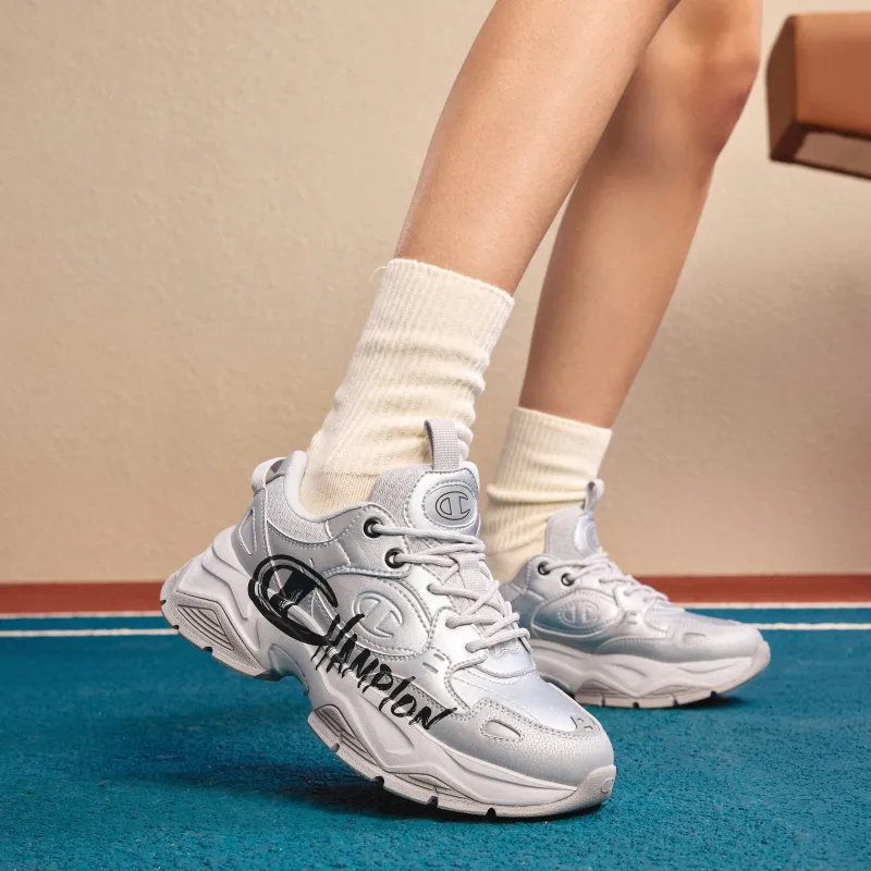 Champion Balance Low Top Chunky Sneakers Women's Silver White/Black-5