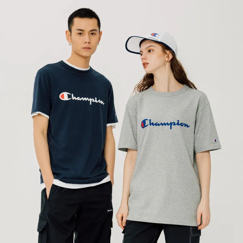 Champion T Shirt Japan Version Unisex Navy Blue-2