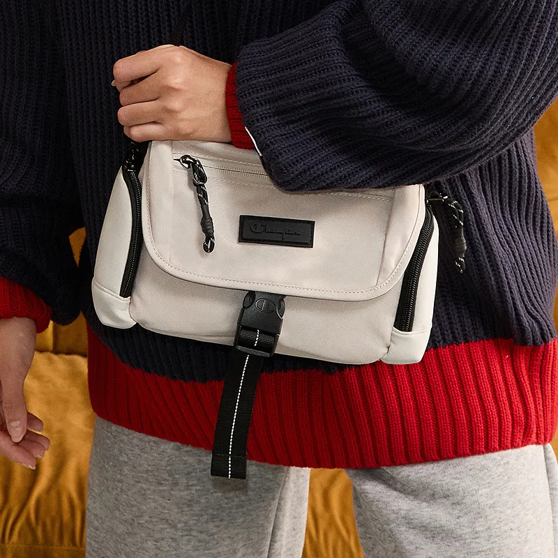 Champion Fabric Crossbody Bag Regular Unisex Khaki/Black-11