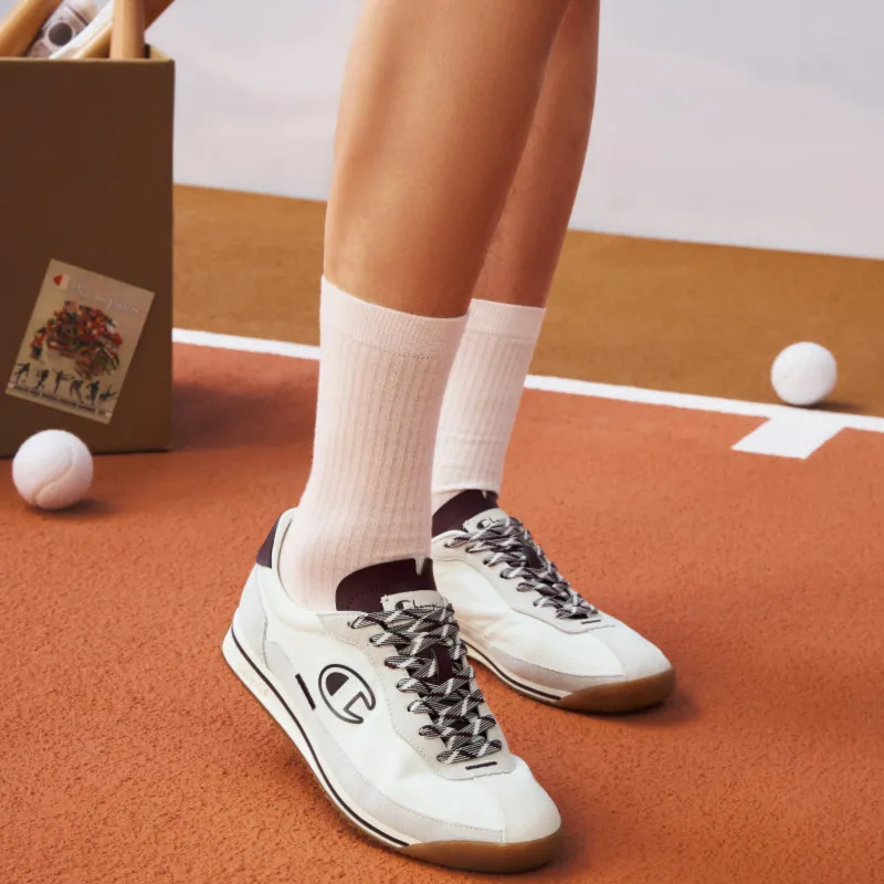 Champion Low Top Running Shoes Men's Milk White/Burgundy-7