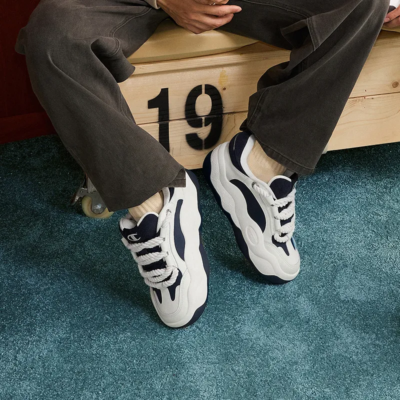 Champion CloudNine Cotton V1 Skateboard Shoes Men's Cream White/Obsidian Blue-5