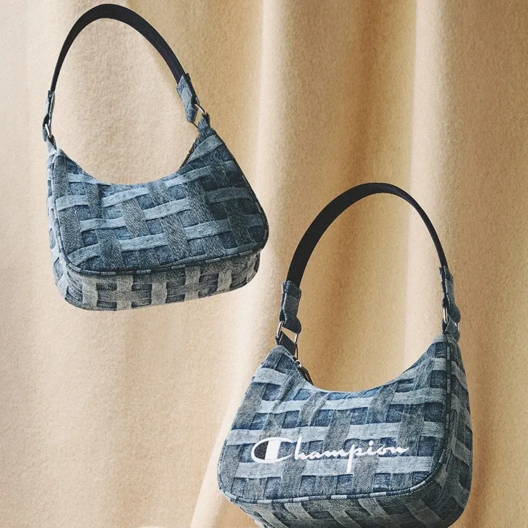 Champion Fabric Handbag Shoulder Bag Small Size Unisex Blue-1