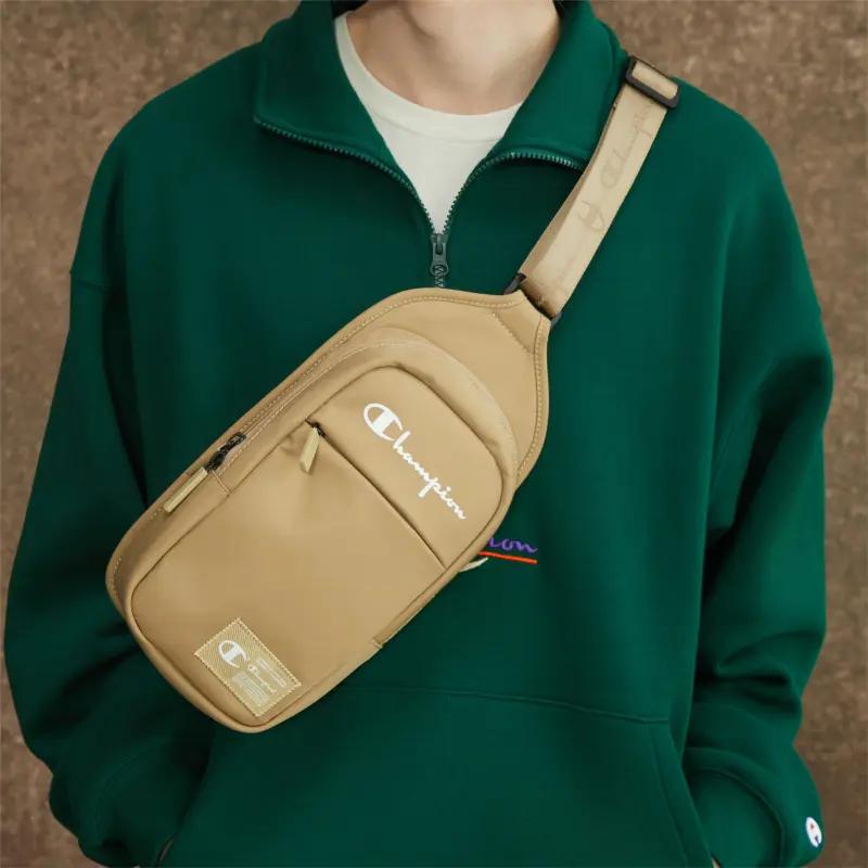 Champion Fabric Sling Bag Unisex Khaki/Dark Blue/Black-4