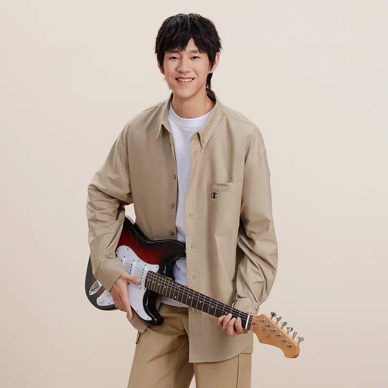 Champion FW24 Shirt Unisex Light Khaki-4
