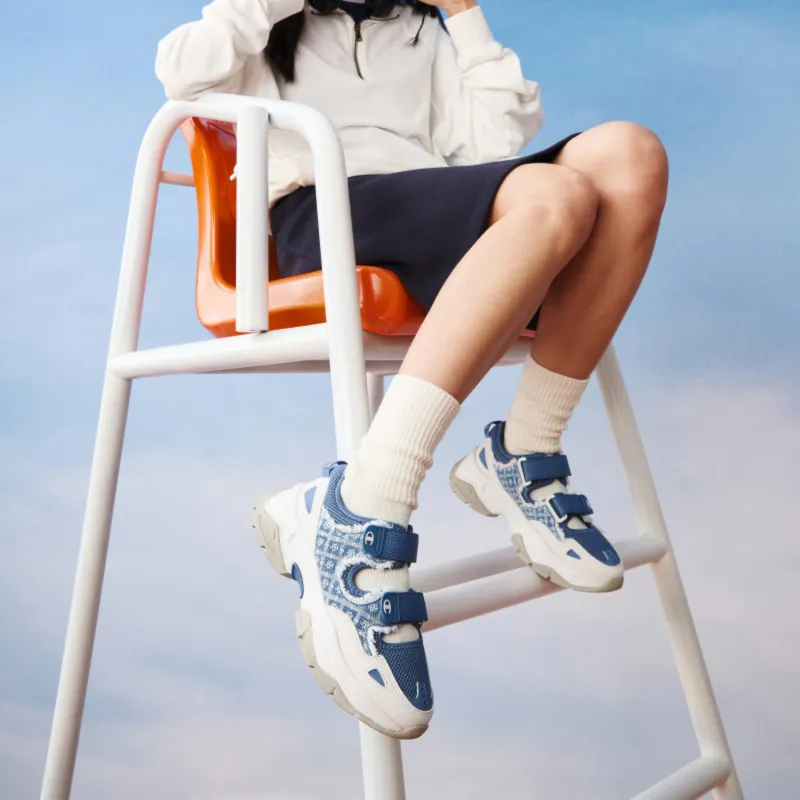 Champion Support Low Top Casual Shoes Women's Macedonian Blue/Milk White-5