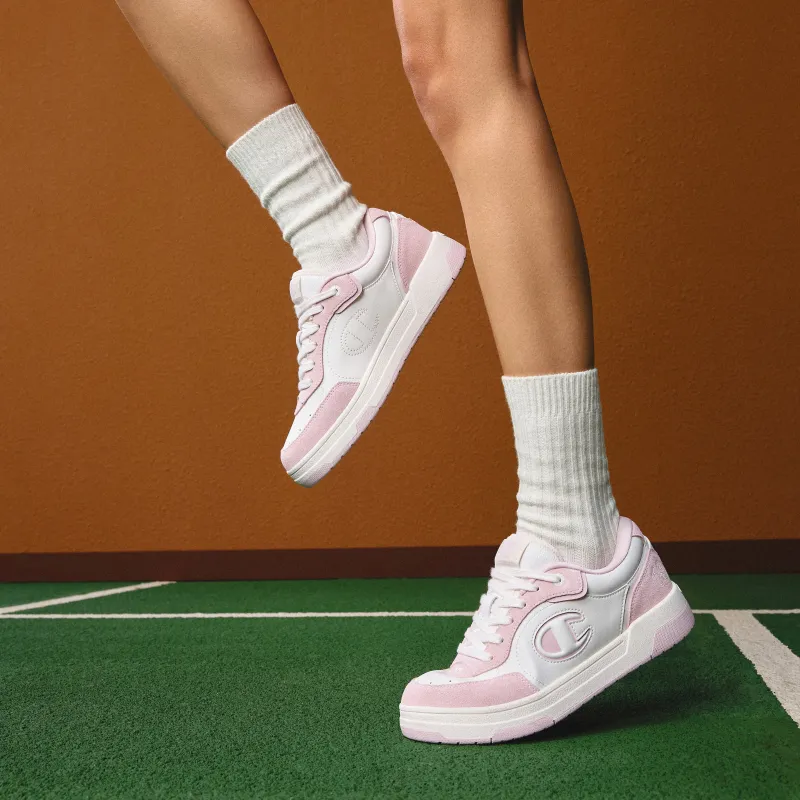 Champion Balance Low Top Skateboard Shoes Unisex Milk White/Pink Frost-5