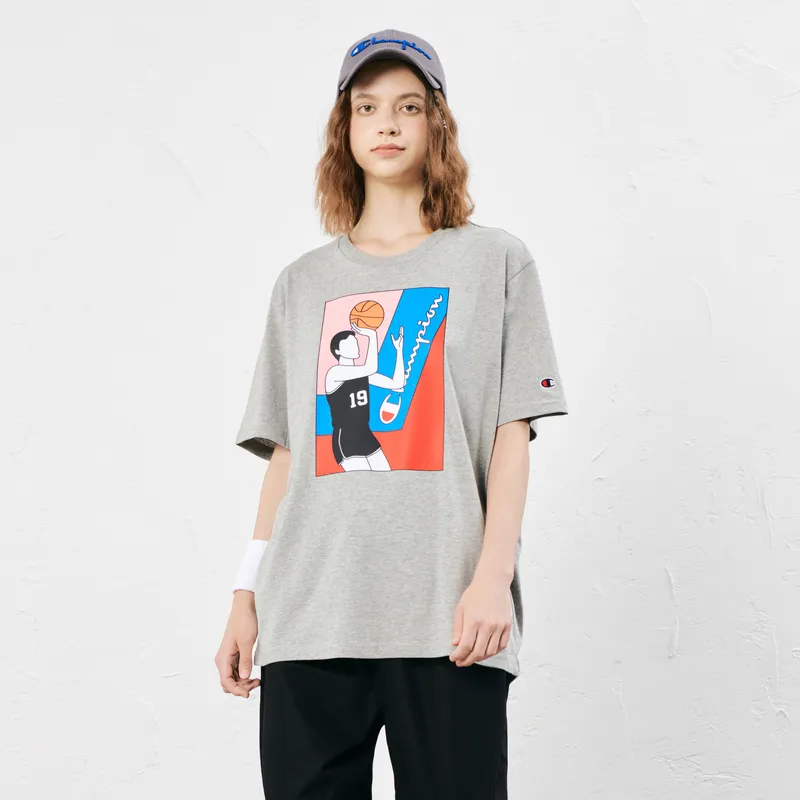 Champion FunnyTee Collection SS22 T Shirt Unisex Light Gray-3