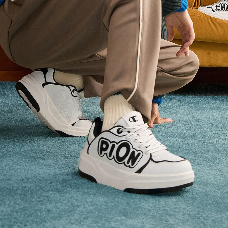Champion School Team Shoes 2.0 Low Top Skateboard Shoes Men's Milk White Black-5