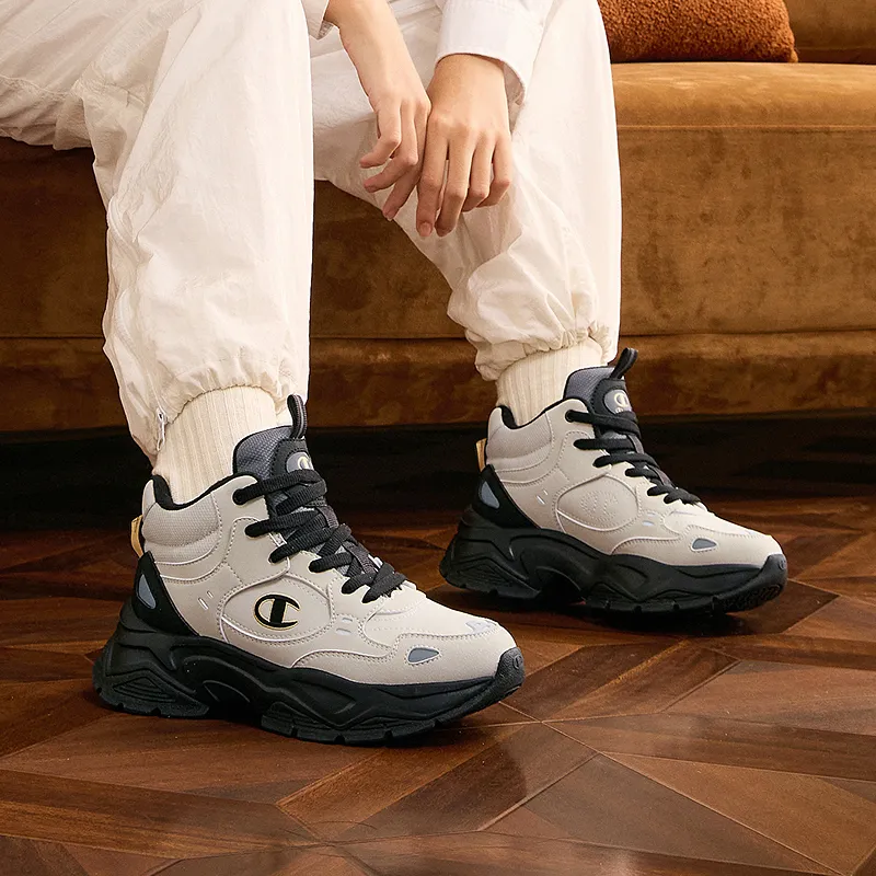 Champion High-Top Chunky Sneakers Women's Oat/Black-6