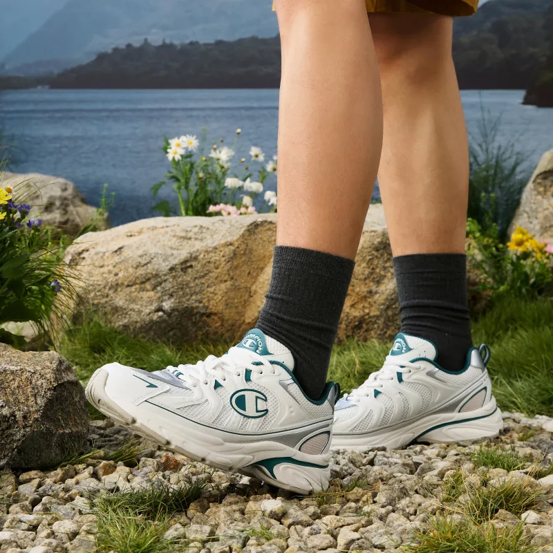 Champion Low Top Running Shoes Men's Milk White/Fir Green-6