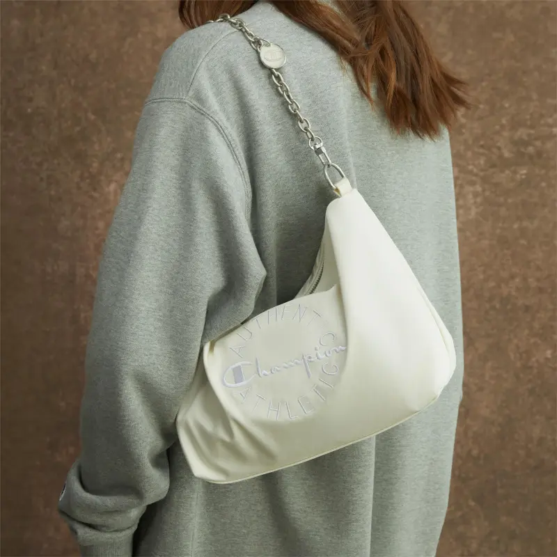 Champion Fabric Shoulder Bag Small Size Unisex Light Blue/Dark Gray/Ecru/Black-20