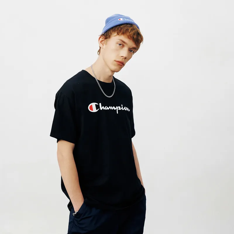 Champion T Shirt US Version Unisex Black-4