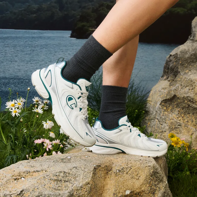 Champion Low Top Running Shoes Men's Milk White/Fir Green-7