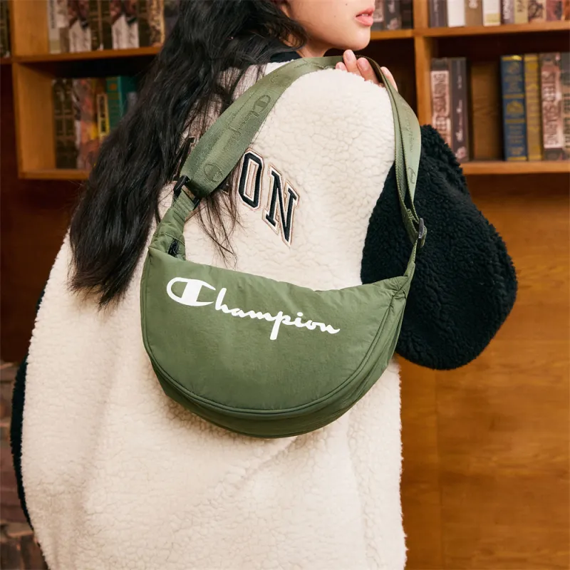 Champion Fabric Crossbody Bag Shoulder Bag Unisex Black/Milk White/Olive Green-3