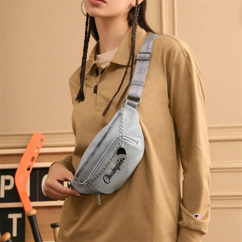 Champion Fabric With Synthetic Leather Fanny Pack Regular Unisex Iron Blue/Photon Gray/Black-7