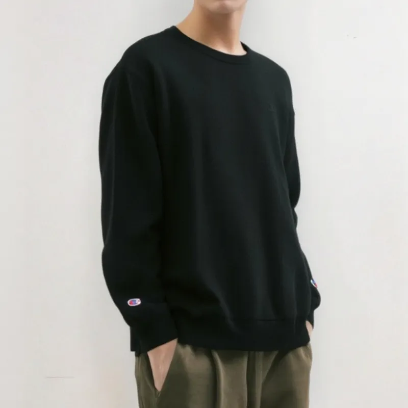 Champion Sweatshirt US Version Unisex Black-3