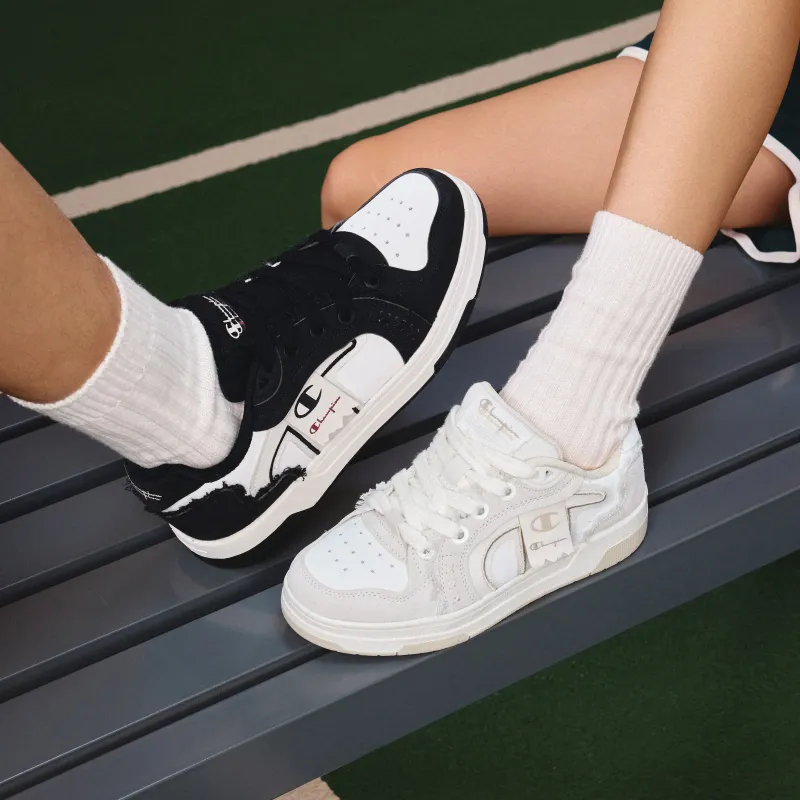 Champion Ribbon Shoes Balance Low Top Skateboard Shoes Unisex Black/Milk White-7