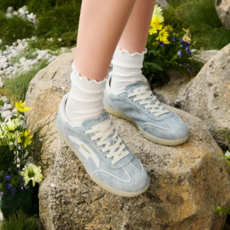 Champion T Trainers German Army Trainers 2.0 Low Top Skateboard Shoes Women's Navy Blue/Milk White-6