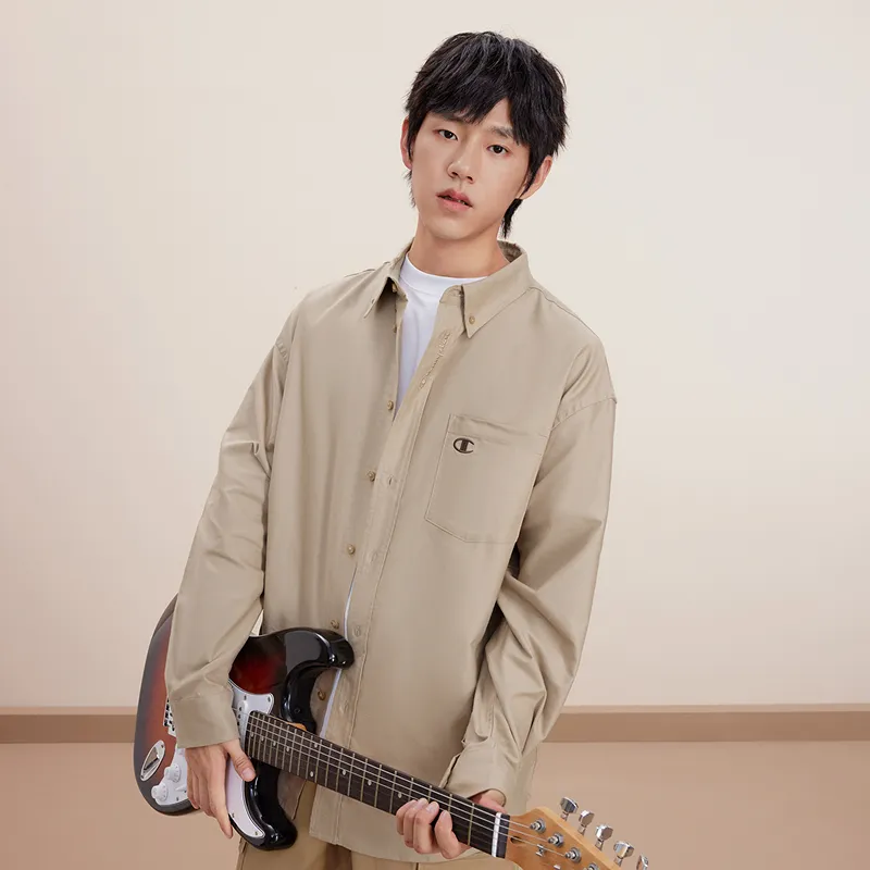 Champion FW24 Shirt Unisex Light Khaki-3