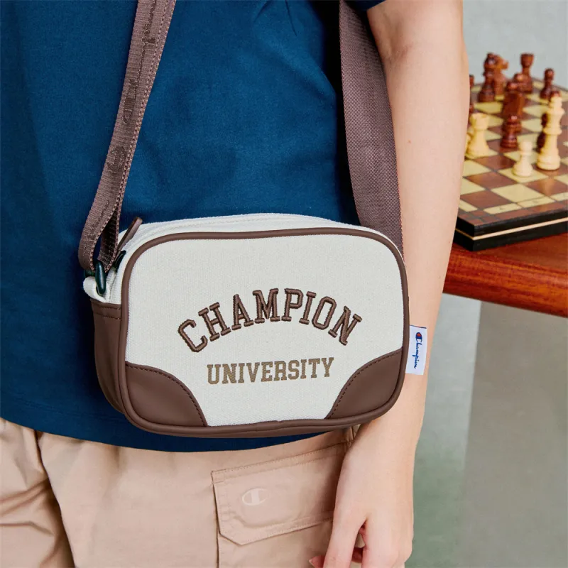 Champion Artificial Leather Crossbody Bag Regular Unisex Dark Blue/Blue/Dark Brown-16