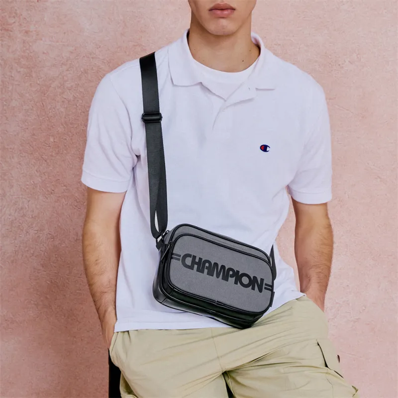 Champion Fabric Shoulder Bag Unisex Gray Black/Black-4