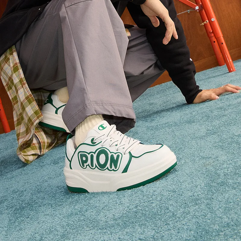 Champion School Team Shoes 2.0 Low Top Skateboard Shoes Men's Milk White/Ivy Green-6