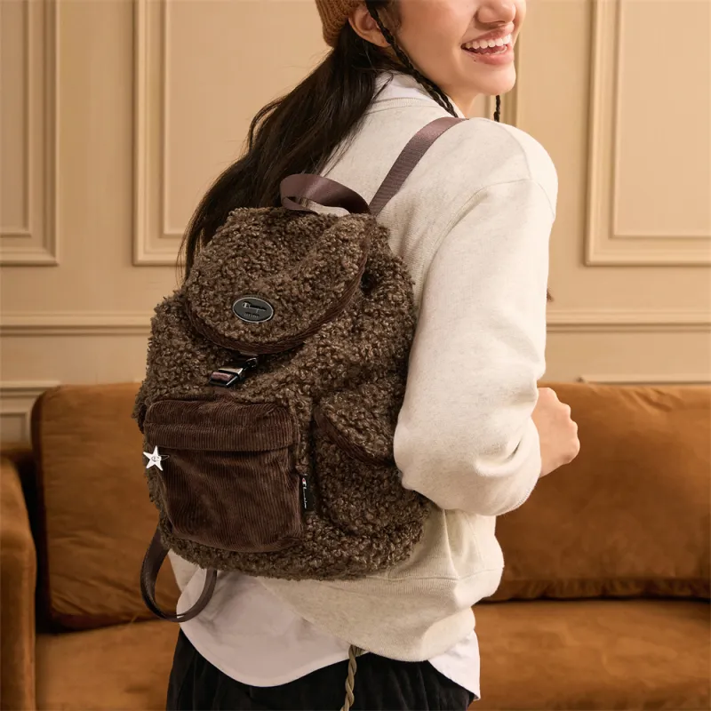 Champion Fabric Backpack Large Mini Unisex Light Redwood Umber/Black-4