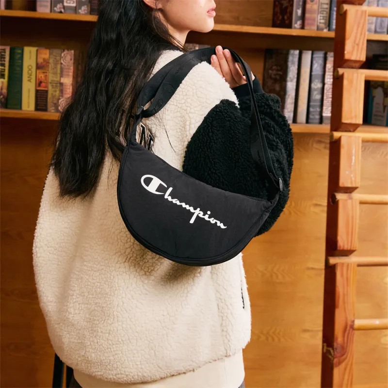 Champion Fabric Crossbody Bag Shoulder Bag Unisex Black/Milk White/Olive Green-10