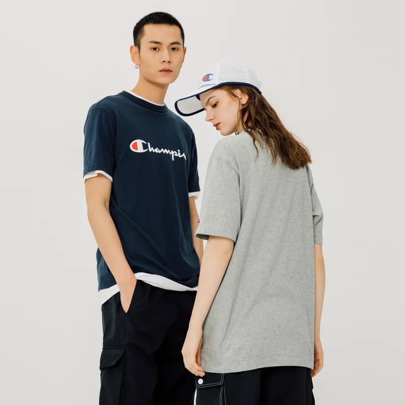 Champion T Shirt Japan Version Unisex Navy Blue-3