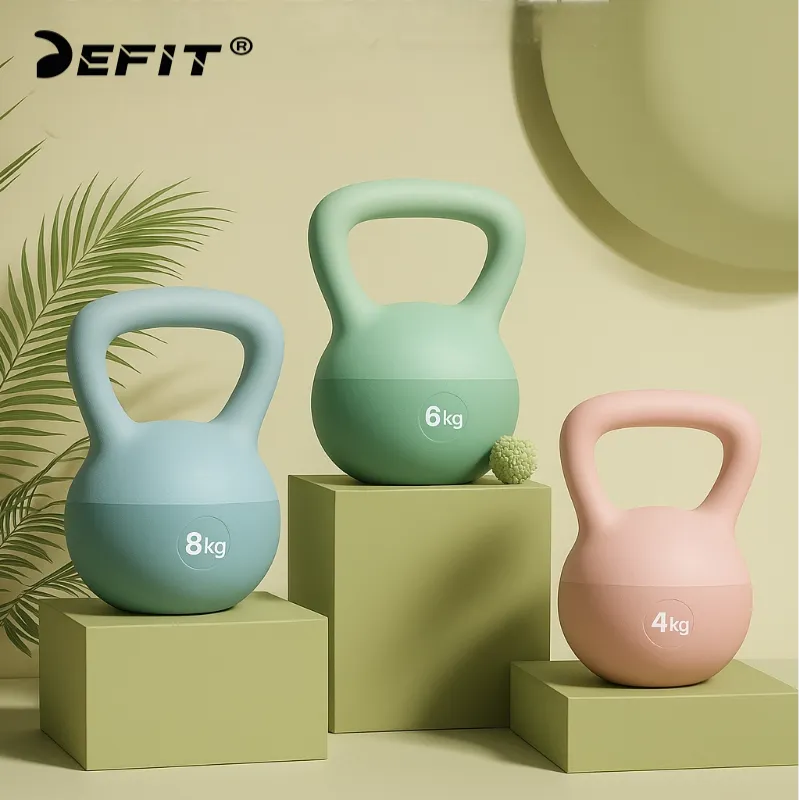 DEFIT Kettlebells PVC Soft Leather Material Home Gym Unisex 2kg 12kg Sports Hip Lifting Squat Overall Training-1