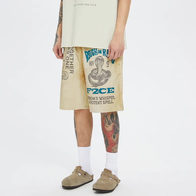 FIRE 2 COLD EGO Casual Shorts Unisex Mud-Dyed-3