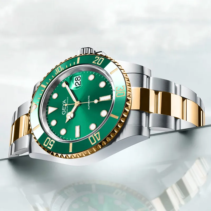 GEYA Sailor Collection Automatic Mechanical Movement Stainless Steel Watchband Watch Men's Watches Green Dial-1