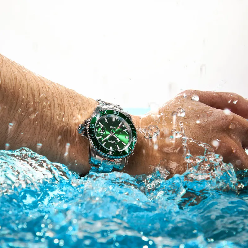 GEYA Ocean Star Automatic Mechanical Movement Stainless Steel Watchband Watch Men's Watches Green Dial-1
