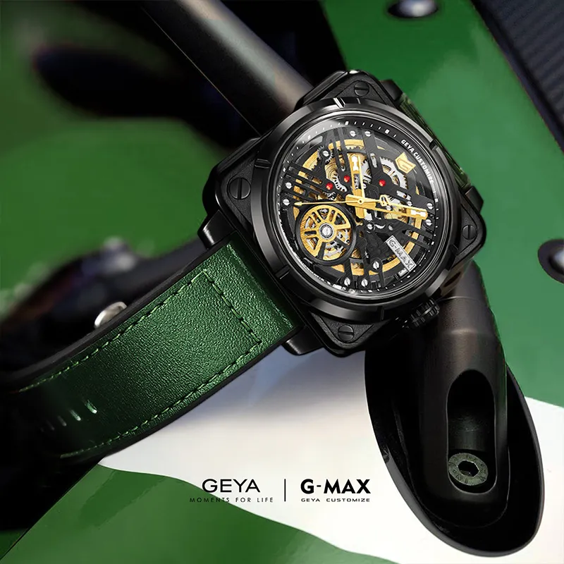 GEYA Limited Racing Edition & G MAX Engine Collection Automatic Mechanical Movement Watch Men's Watches Cut Out Dial-5