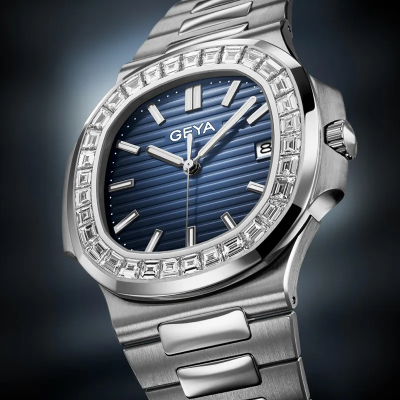 GEYA G MAX Collection Nautilus Automatic Mechanical Movement Stainless Steel Watchband Watch Men's Watches Blue Dial-5