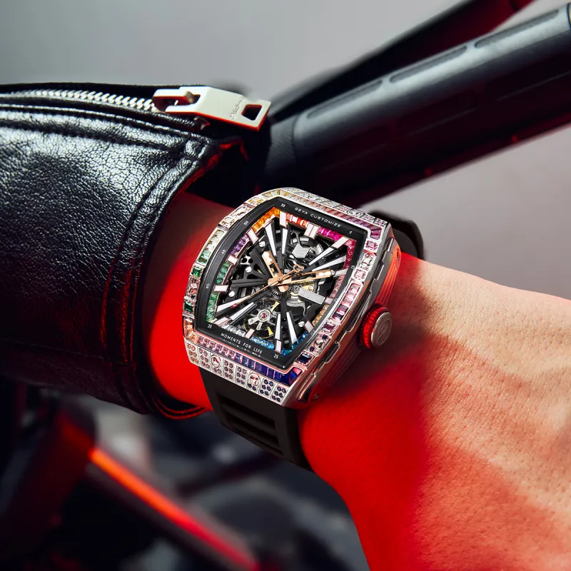 GEYA China Aerospace ASES Collaboration Aerospace X Rainbow Mechanical Movement Watch Men's Watches Cut Out Dial-1