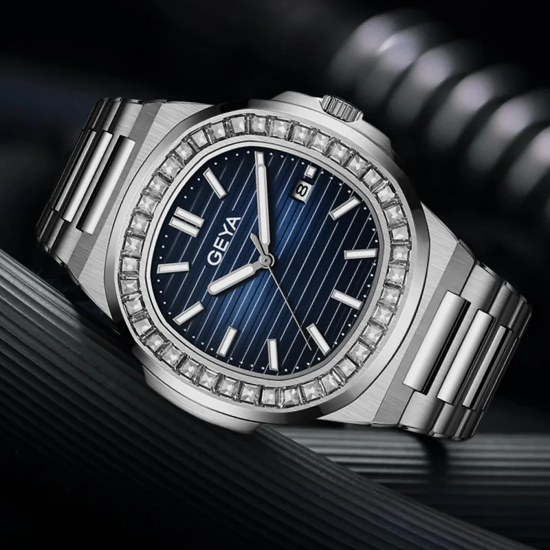 GEYA G MAX Collection Nautilus Automatic Mechanical Movement Stainless Steel Watchband Watch Men's Watches Blue Dial-1