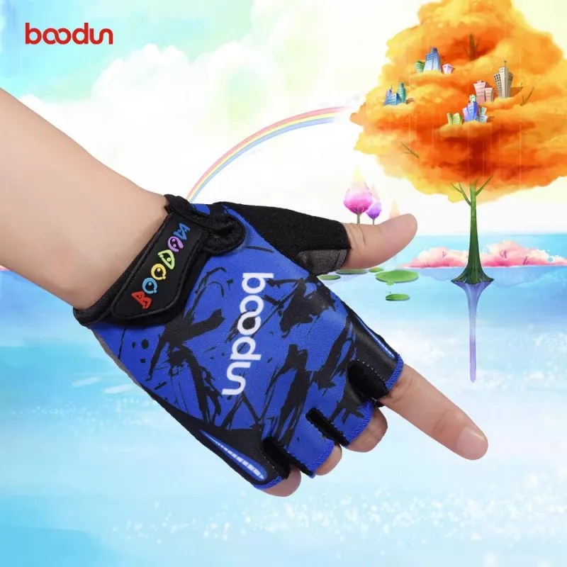 BOODUN Riding Equipment Cycling Glove Outdoor Kids' Lycra Microfiber Towel Fabric Hook and Loop-9