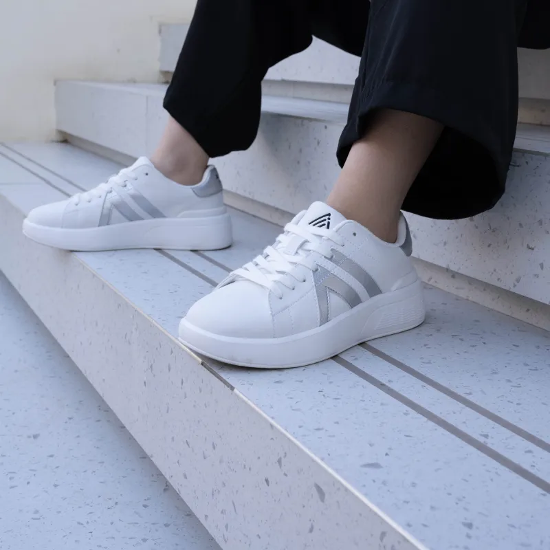 AILIAI Ailei Height Increasing Lightweight Slip Resistant Low Top White Sneakers Unisex White-8